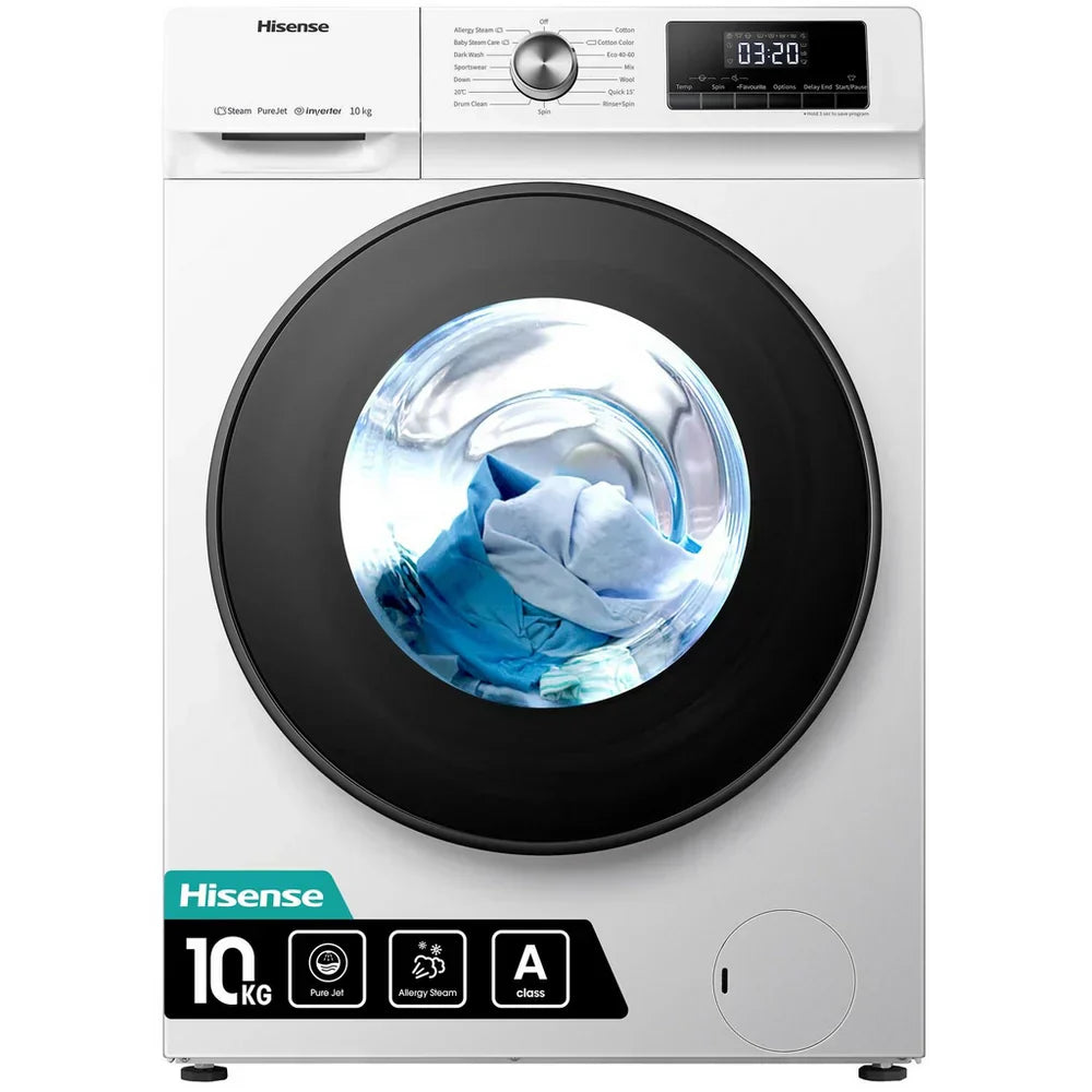 Hisense WFQA1014EVJM 3 Series 10 kg 1400 Spin Freestanding Front Load Washing Machine White